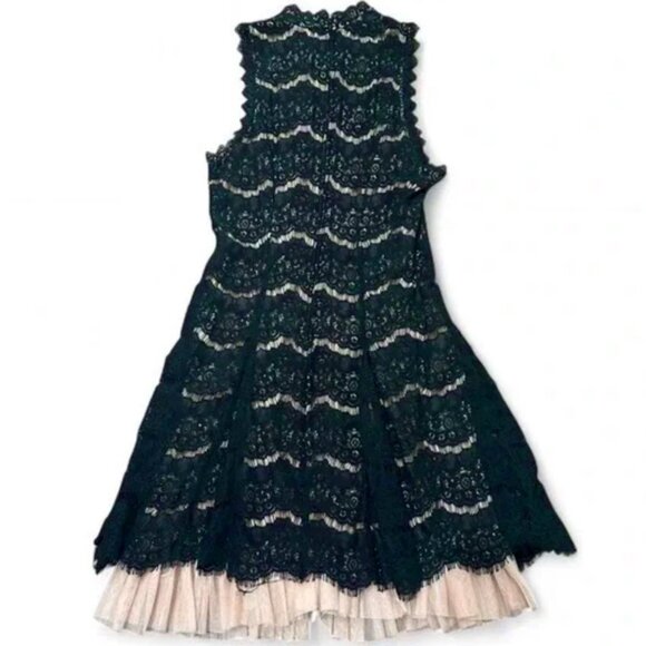 Three Pink Hearts Black Lace Overlay Dress - Picture 4 of 9